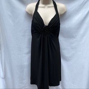 White House Black Market Black Cocktail Dress with Beads & Sequin Embellishment